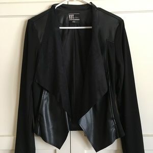 Kut From The Kloth Black Leather & Ponte Jacket